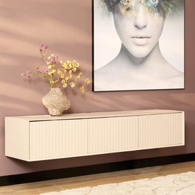 Starfurn Madison Sand Beige Tv-meubel Hangend Ribbels 160 Cm - 160x35x30cm.