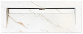 Lambini Designs Quri keramische wastafel 120cm marmer zonder kraangaten