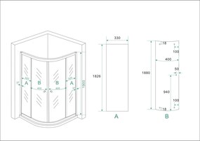 Mueller Eco douchecabine kwartrond 90x90cm