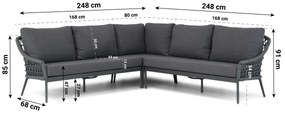 Hoek loungeset 5 personen Rope Grijs  Coco Dalice/Montana