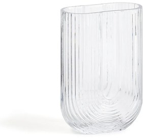 Glazen vaas met groeven H23,5 cm, Glasbo