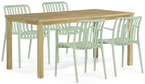Tuinset 4 personen 160 cm Kunststof Groen Domani Furniture Vento/Weston
