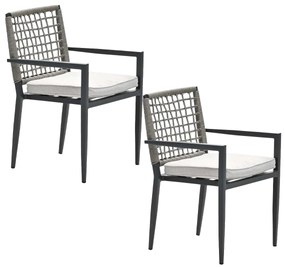 Garden Impressions Burela tuinstoel taupe - 2 stuks