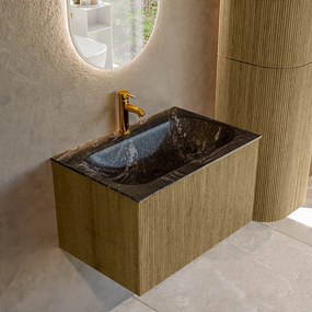 Mondiaz Kurve-dlux 70cm badmeubel dusk met 1 lade en wastafel big small midden 1 kraangat lava