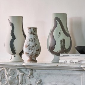 Vaas in mat keramiek, H33 cm, Skall