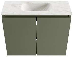 Mondiaz Ture DLux toiletmeubel 60cm army met wastafel ostra midden met kraangat