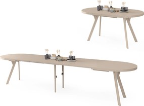 Mazzoni EXPANSO Kasjmier / kasjmier poten - OVALE UITSCHUIFTAFEL 160-360 cm VOOR 16-18 PERSONEN