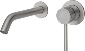 Saqu Crossed inbouw wastafelmengkraan geborsteld staal