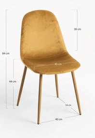 Set 4 Teok Fluwelen Stoelen