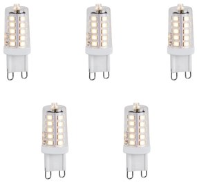 Set van 5 G9 dimbare LED lampen 1.2W 100 lm 2700K