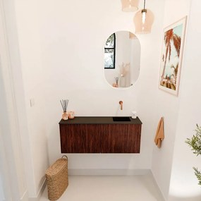 Mondiaz Joya 100cm toiletmeubel ruby met wastafel faye rechts zonder kraangat urban