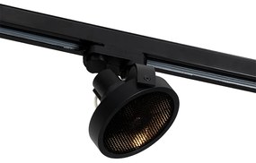 Moderne 3-fase railSpot / Opbouwspot / Plafondspot zwart - Master 111 Honey Modern GU10 rond Binnenverlichting Lamp