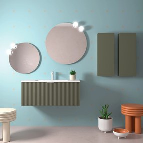 Muebles Raya onderkast ribbelfront 100cm met 1 softclose lade en binnenlade legergroen