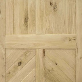 Houten Schuifdeur -  Eiken Chevron Onbehandeld - Zwart - Incl. Rails