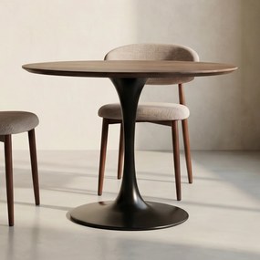 Ronde Eettafel Walnoot 90cm - 90 X 90cm.