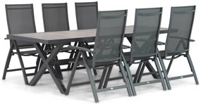 Tuinset 6 personen 245 cm Aluminium/textileen Grijs Presto Donato/Crossley