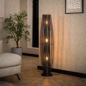 Staande Vloerlamp Zwart Metaal 120 Cm