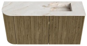 Mondiaz Joya DLux 80cm toiletmeubel ronding links dusk met wastafel faye rechts 1 kraangat frappe