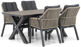 Tuinset 4 personen 180 cm Rope Taupe Lifestyle Garden Furniture Verona/Forest