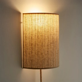 Wandlamp in geplooid linnen H25 cm, Jakoma