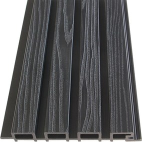 Buitenpanel Zwart 290cm | Gevelbekleding | Tuin | 3D Houtnerf