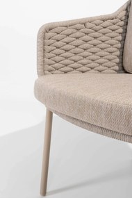 4 Seasons Outdoor Eros tuinset latte met teak Prado tafel Ø 130 cm  Tuinset    beige weerbestendig