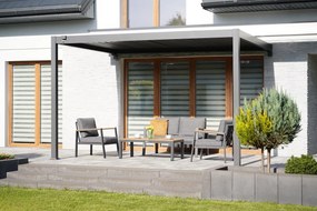 Wandpergola voor terras Lagos 3 x 4 m Garden Point antraciet