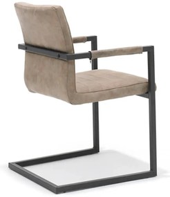 Eetkamerstoel - Apollo II - stof Cowboy retro lederlook taupe