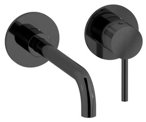 Plieger Roma inbouw wastafelkraan coldstart zwart chroom