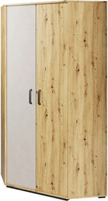Hoekkledingkast Orlveno 119, Grijs, 195x95x95cm, Kledingkast deuren: Met scharnieren, Aantal planken: 8, Aantal planken: 8