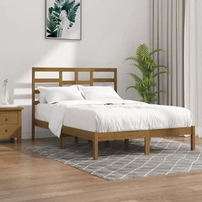 vidaXL Bedframe massief hout honingbruin 120x200 cm