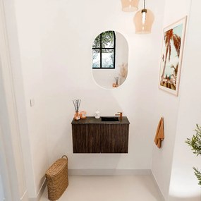 Mondiaz Joya DLux 70cm toiletmeubel walnut met wastafel faye rechts 1 kraangat lava