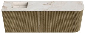 Mondiaz Joya DLux 110cm toiletmeubel ronding rechts dusk met wastafel faye links zonder kraangat frappe