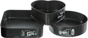Secret de Gourmet bakvorm - Set van 3 springvormen - Hart 22 x 20 cm / Rond diameter 24 cm / Vierkant 26 x 26 cm