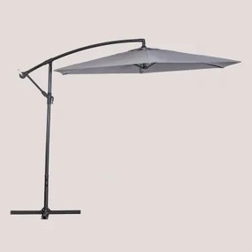 Parasol Ø295 Cm In Stof En Staal Gerran Grijs – Antraciet - Sklum