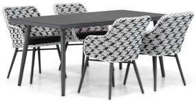 Tuinset 4 personen 170 cm Wicker Zwart Lifestyle Garden Furniture Crossway/Valencia