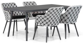 Tuinset 4 personen 170 cm Wicker Zwart Lifestyle Garden Furniture Crossway/Valencia