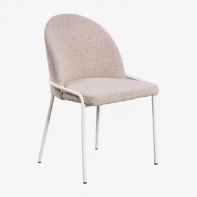 Grolet Gestoffeerde Eetkamerstoel Bouclé Roze - Sklum