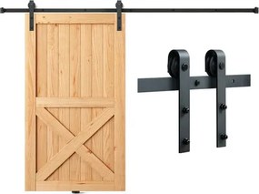 VEVOR 244cm Schuifdeurbeslag J-vormig schuifdeursysteem met 2-delige rails Draagvermogen van 150 kg Looprail Ideaal voor schuifdeuren met een deurdikte van 32-45 mm en een deurbreedte van 1,12-1,32 m