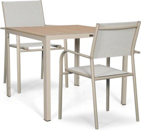 Tuinset 2 personen 909 cm Aluminium Taupe Presto Brentino/Creta