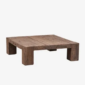 Vierkante Salontafel 100x100 Cm In Gerecycled Juvira Hout 100 X 100 Cm - Sklum