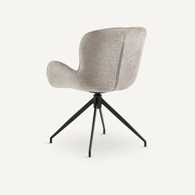 Draaiende tafelfauteuil in gevlamd fluweel, Asyar