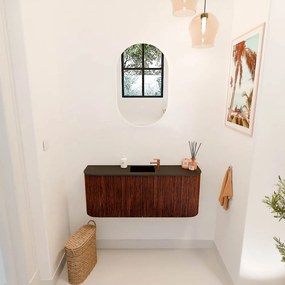 Mondiaz Joya 105cm toiletmeubel ronding links/rechts ruby met wastafel faye midden 1 kraangat urban