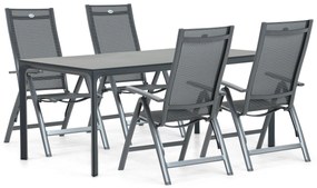 Tuinset 4 personen 180 cm Aluminium/textileen Grijs Hartman Royal