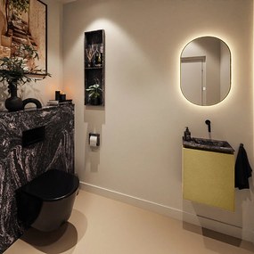 Mondiaz Ture DLux toiletmeubel 40cm oro met wastafel lava rechts zonder kraangat