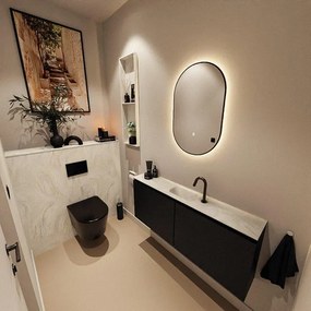 MONDIAZ TURE-DLUX 120cm toiletmeubel Urban. EDEN wastafel Ostra positie midden. Met 1 kraangat. TUREDX120URBM1OST