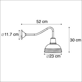Industriële wandlamp antiek zink - Tay Industriele / Industrie / Industrial, Landelijk E27 rond Binnenverlichting Lamp