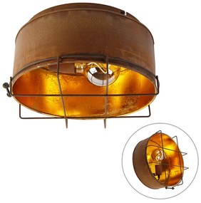 Industriële plafondlamp roestbruin 35 cm - Barril Industriele / Industrie / Industrial E27 rond Binnenverlichting Lamp