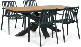 Tuinset 4 personen 180 cm Kunststof Grijs Domani Furniture Alba/Camila