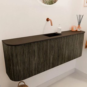 Mondiaz Joya 125cm toiletmeubel ronding links/rechts shadow met wastafel faye midden zonder kraangat urban